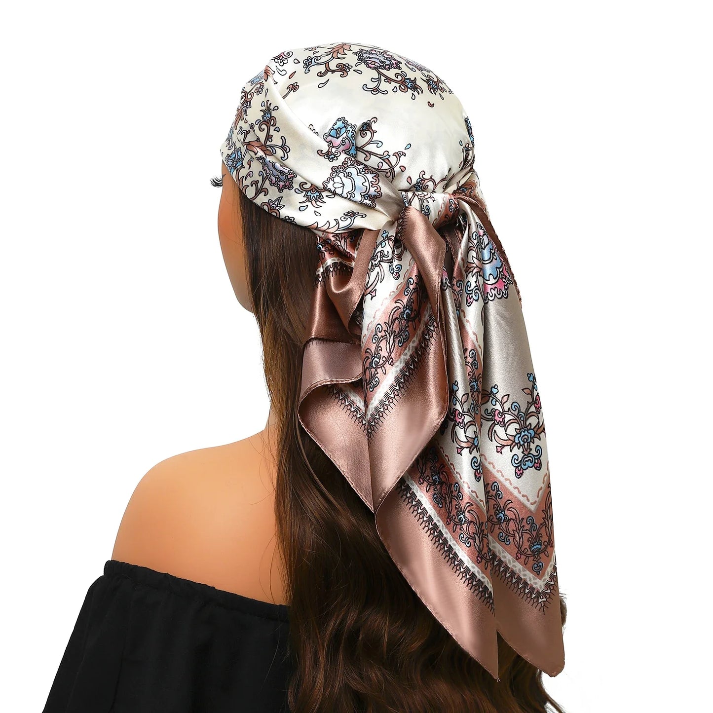 Head Scarf for Women Luxury Brand Satin Bandana