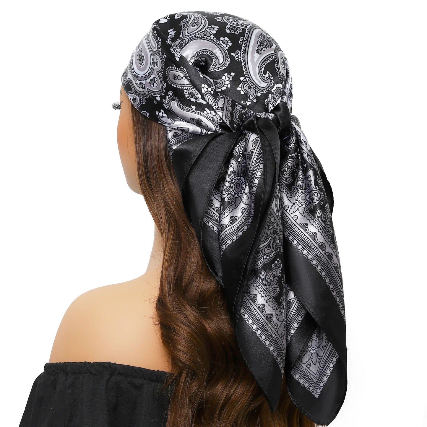 Head Scarf for Women Luxury Brand Satin Bandana