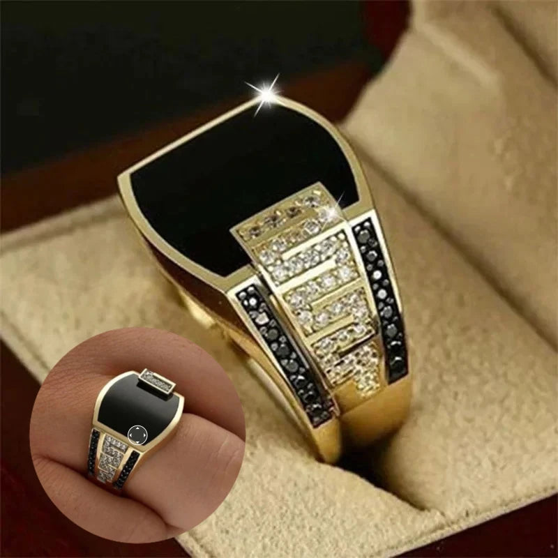 New Metal Glossy Rings for Men Geometric Width Signet Square Finger Punk Style Fashion Ring