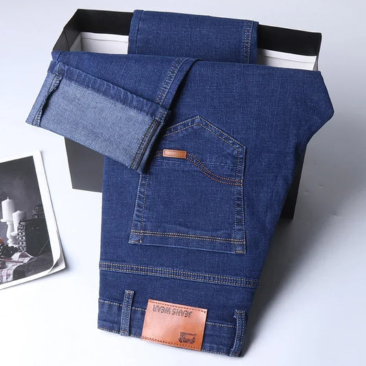 Men Fashion Straight Jeans Slim Fit