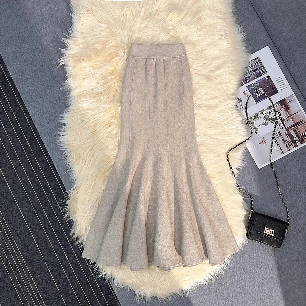 Knitting  High Waist Slim Trumpet Mermaid Skirts