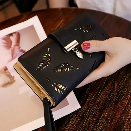 Women Wallet PU Leather Purse Female Long Wallet Gold