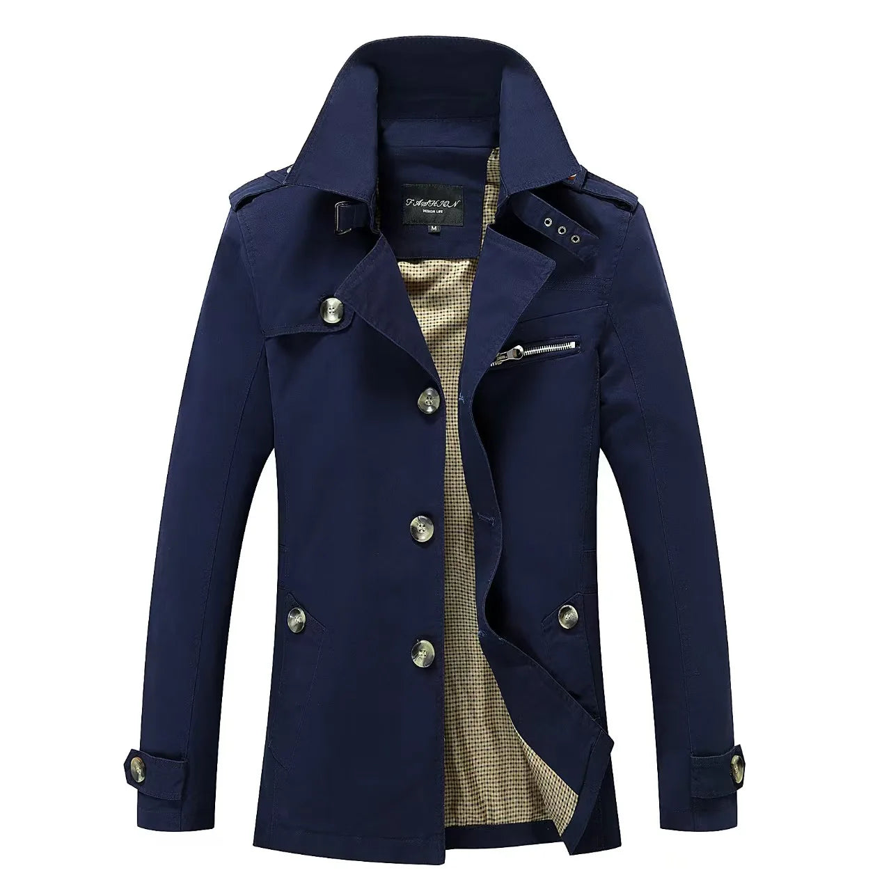 Mens Business Windbreaker Long Jackets