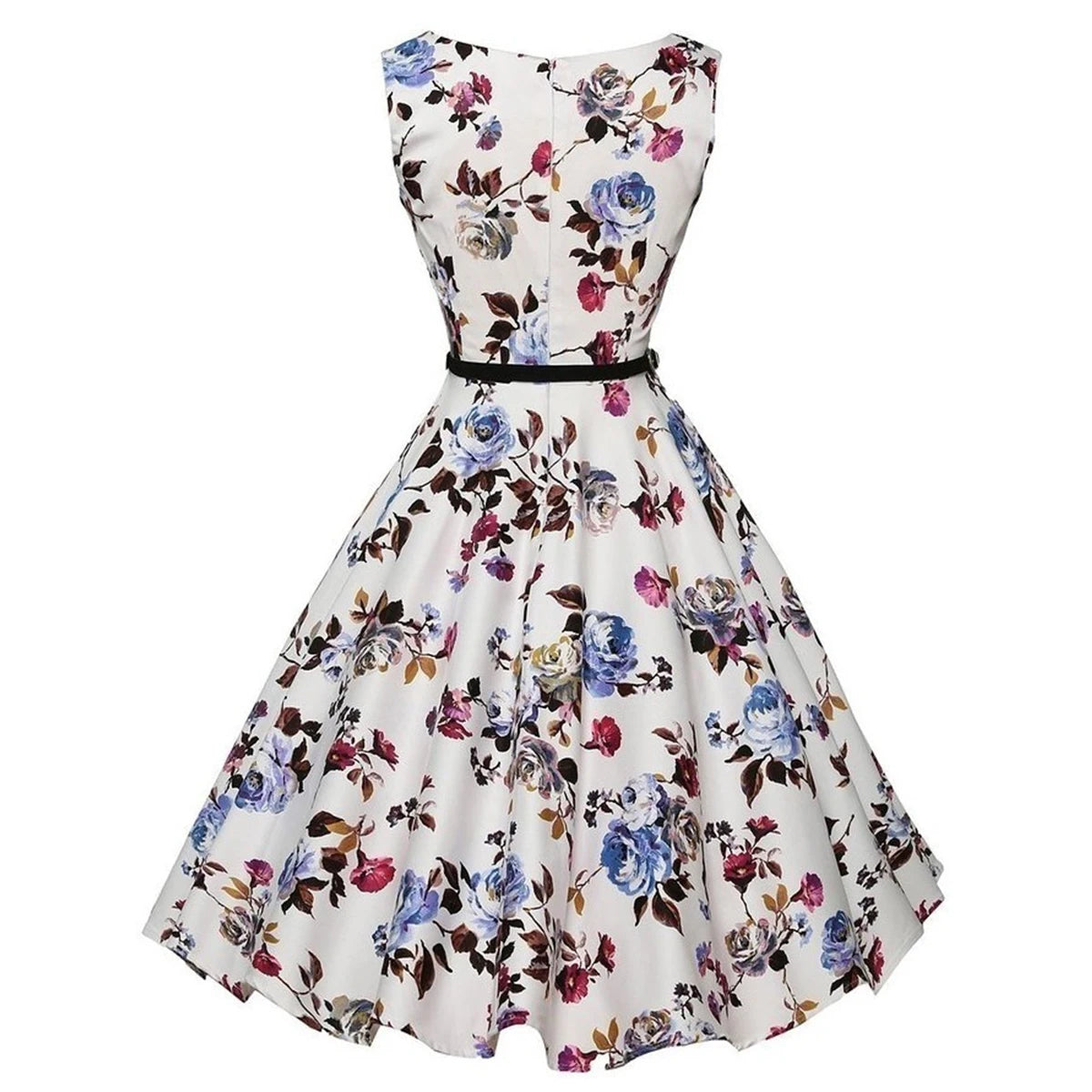 Women Dress Vintage Robe Audrey Hepburn Rockabilly Retro Sleeveless Dress
