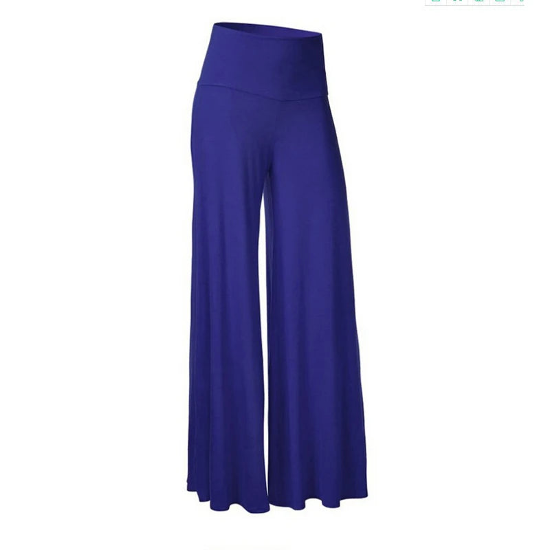 Women's Soft Wide Leg Pants Thin Stretch High Waist Palazzo Pants