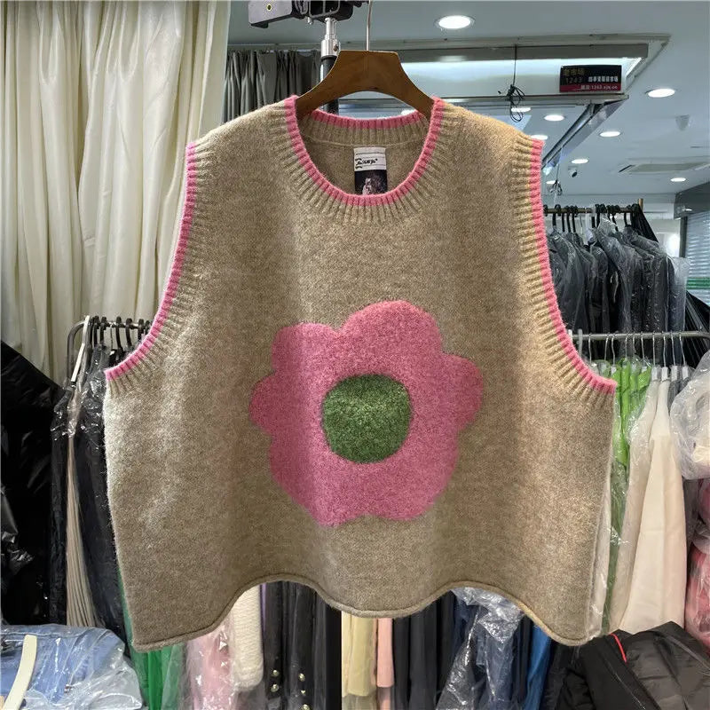 Knit Vests Woman Sleeveless Sweater