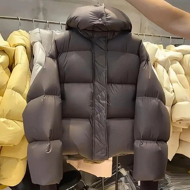 Casual Down Puffer Loose Hooded Parkas Jacket