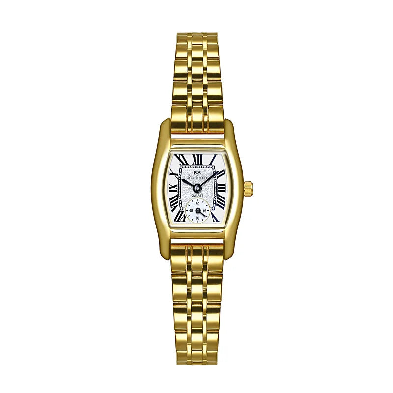 Watches For Women Elegant Vintage Rectangle Ladies Watch With Brown Small Leather
