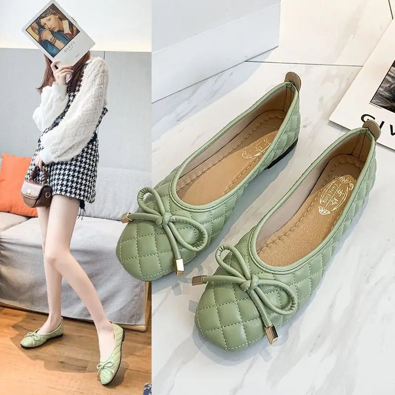 Casual Flats Shoes Women Fashion Pointed Toe  Single Shallow Mouth Loafers