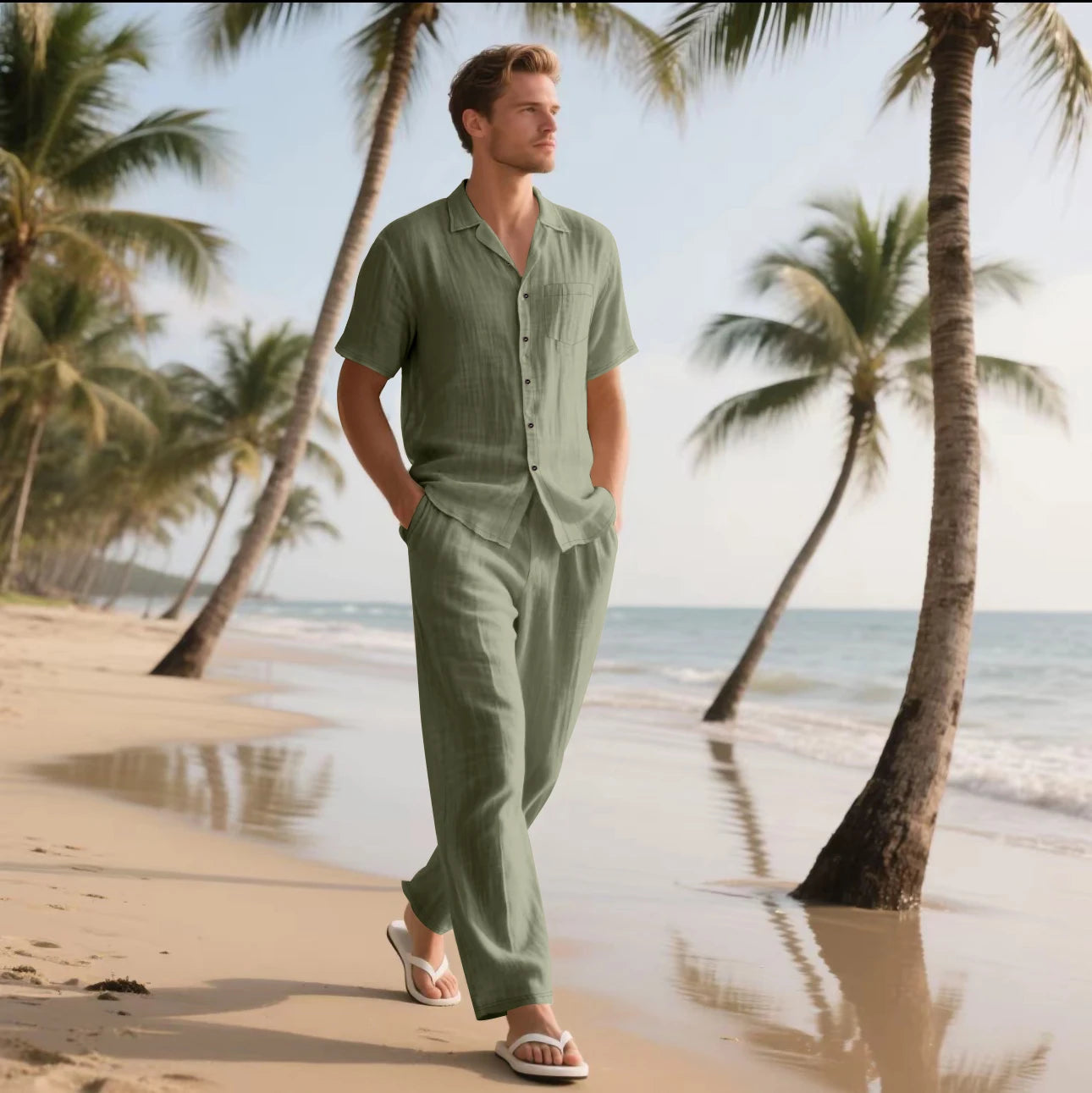 Summer Set Short Sleeve Long Pants