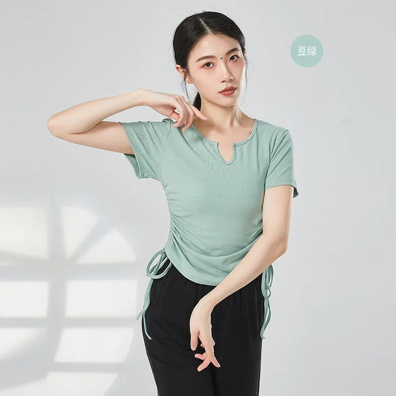 White Blouse for Dancing Women Long Sleeve Shirt