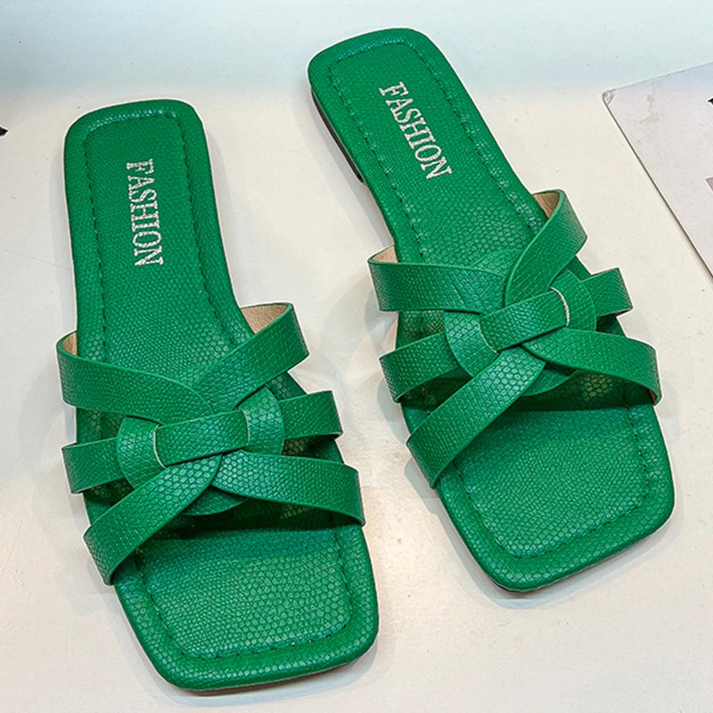 Women Fashion Flat Slippers Non-slip Outdoor Comfy Breathable Beach Sandals