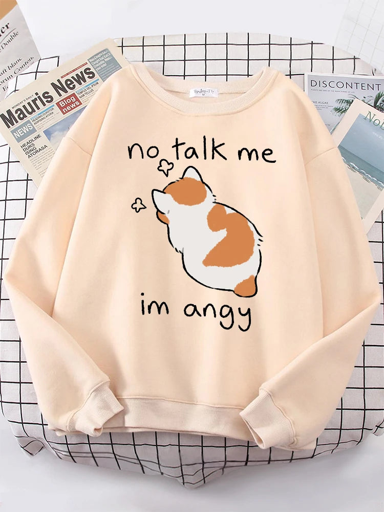Female Sweatshirts Cat Print Top