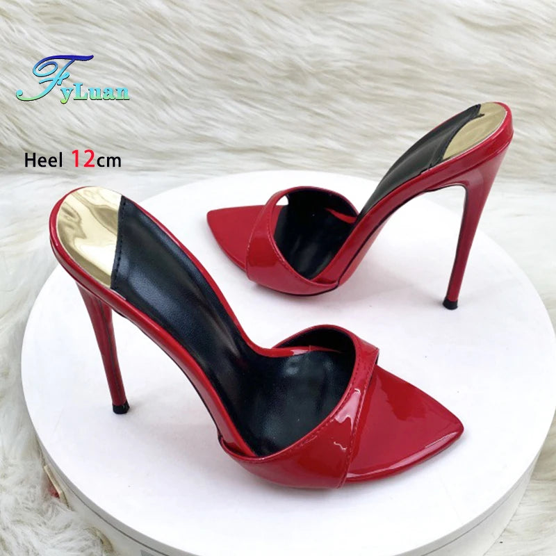 High Heels For Women's Slides Pointed Toe Sandals