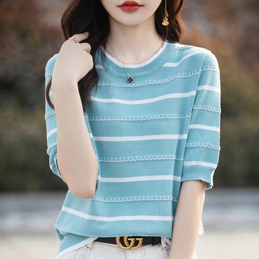 Women's T-Shirt Summer 100% Cotton Sweater