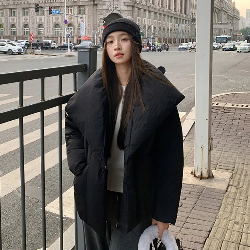 Women's Winter Lapel Puffer Jacket