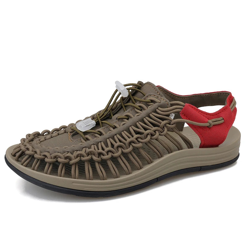 Men Sandals Summer Weave Shoes  Outdoor Breathable Comfort Slip On