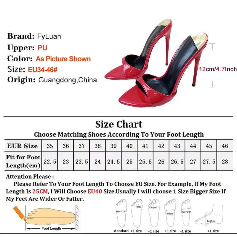 High Heels For Women's Slides Pointed Toe Sandals