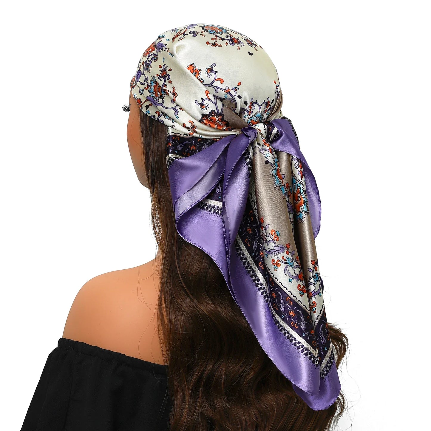 Head Scarf for Women Luxury Brand Satin Bandana