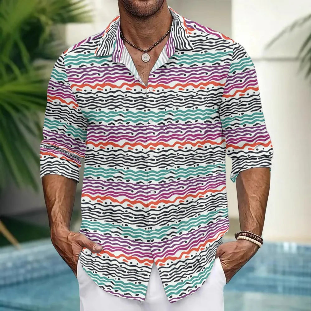 Button Up Shirts Seafoam Striped