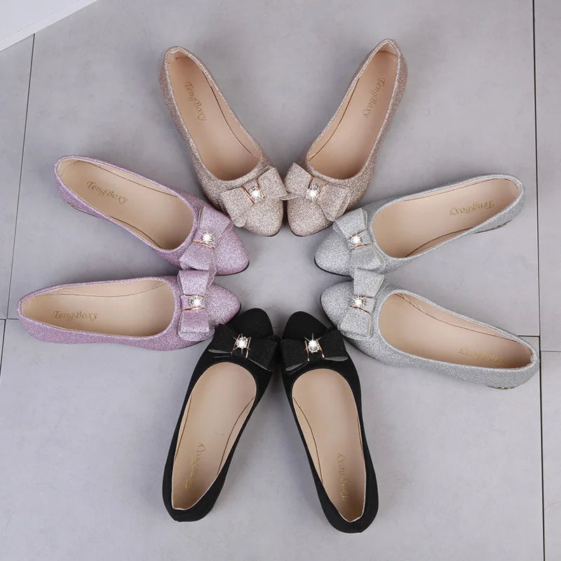 Women Flats Bowknot Single Shoes  Flat Soft Casual Shoes