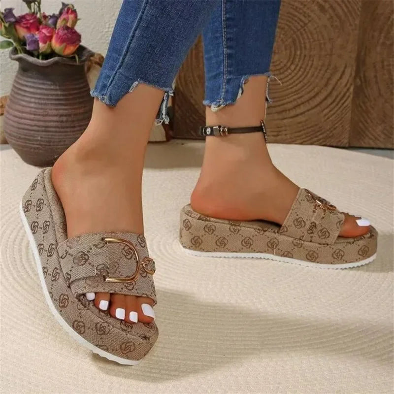 Women Wedges Slippers  Outdoor High Heels Women Slippers