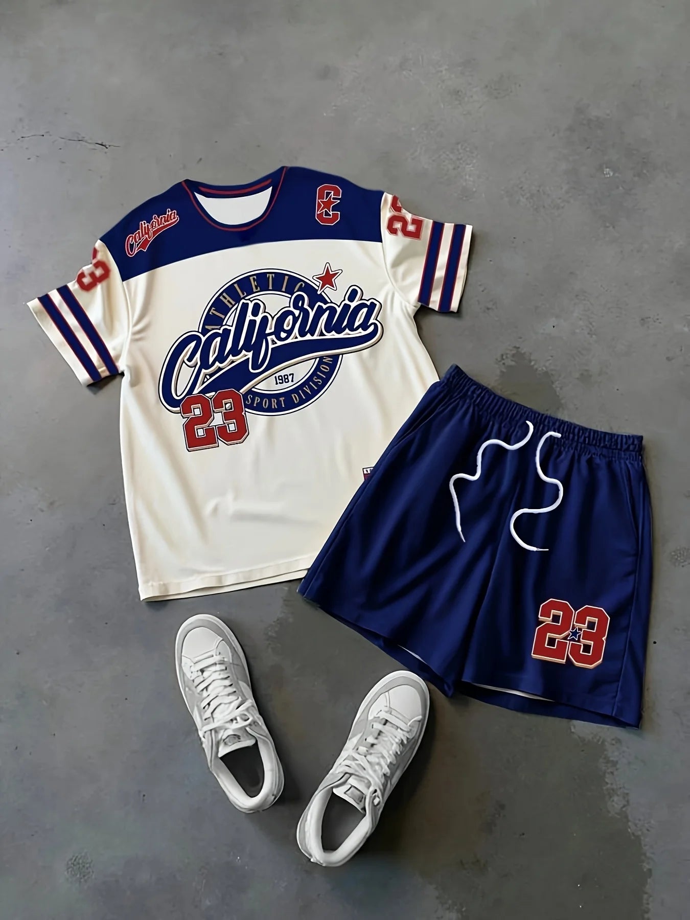 new men's set features street casual hip-hop fashion