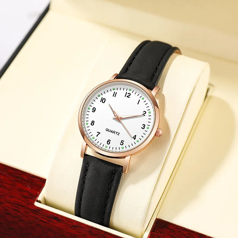 Women Leather Belt Watches Ladies Luxury Analog Quartz Luminous Wristwatch