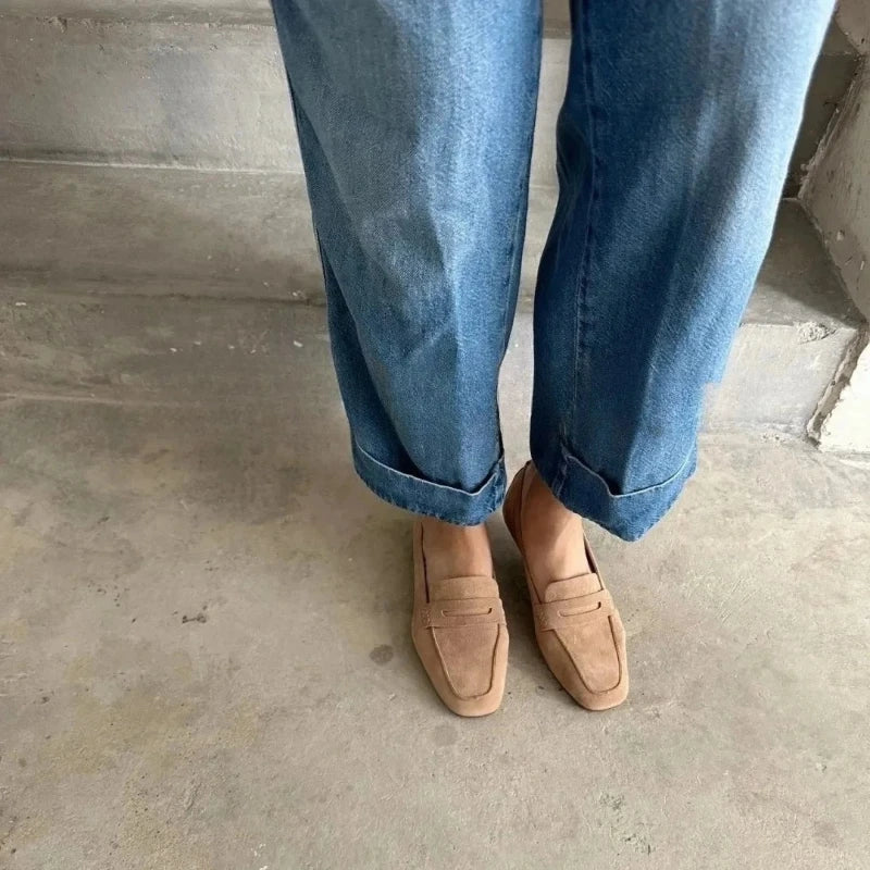 Loafers Woman Leather Mocassins  Casual Flat Shoes