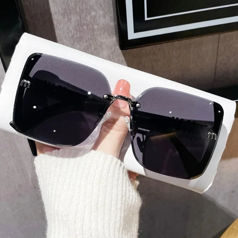 Cool Sunglasses for Women Anti Strong Light Rimless Sun Glasses