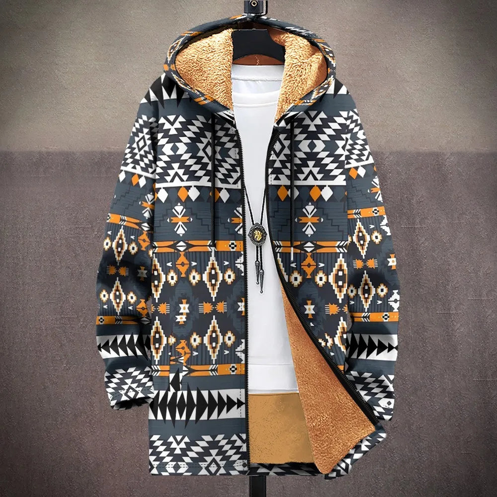 Men Cardigans Coats Retro Aztecs Printed