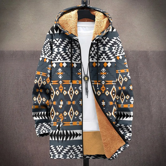 Men Cardigans Coats Retro Aztecs Printed