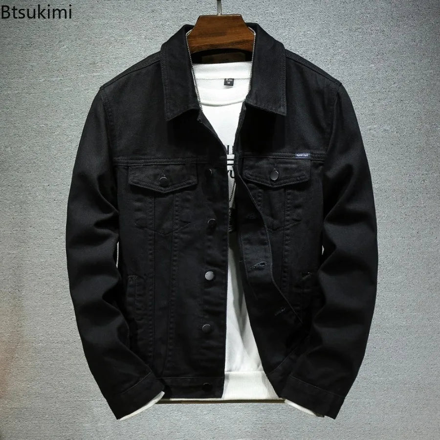 Men's Cargo Denim Jacket  Couple Cotton Casual Outerwear