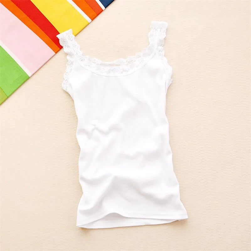 Tank Tops Women Summer O-neck Lace Suspender Camisole
