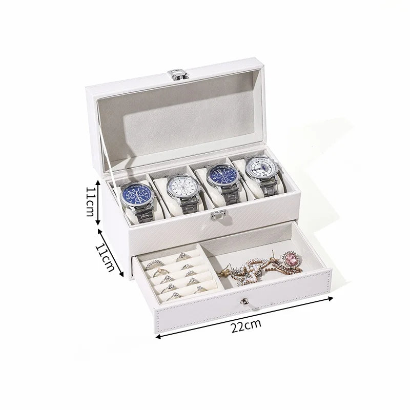 Leather Lockable Watch Storage Boxes,Men & Women's Jewelry Display