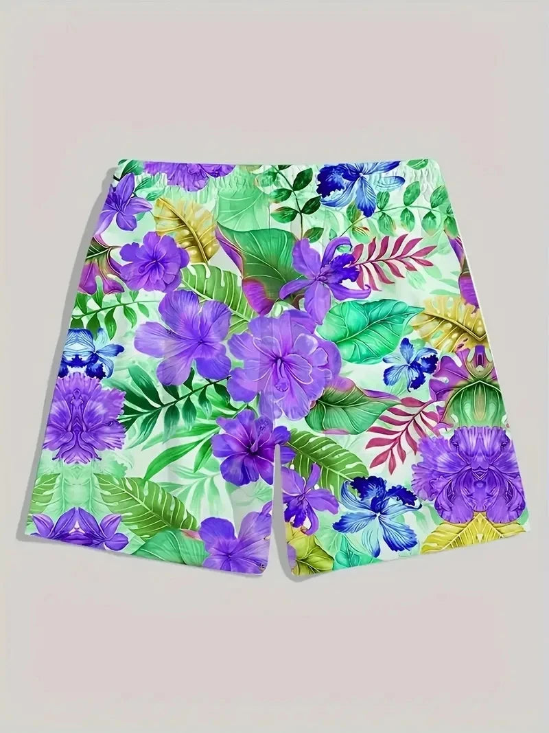 Men's Beach Pants Red Dragon 3D Printed