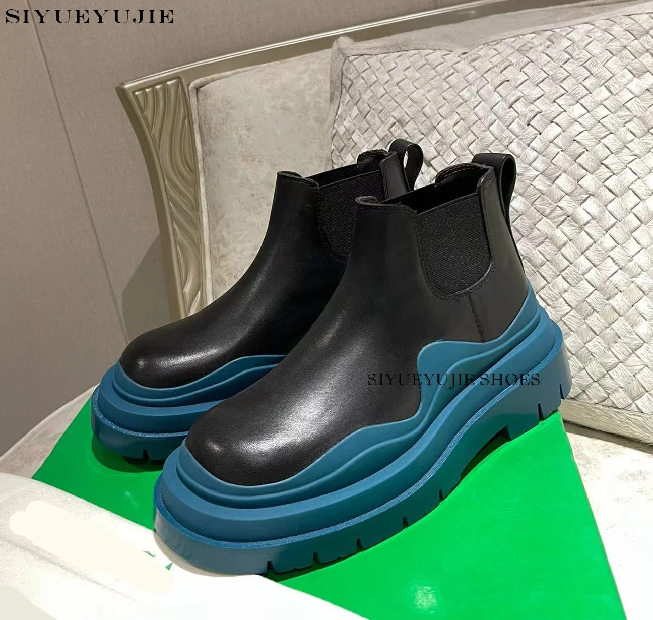 Chelsea Boots for Women Leather flat Ankle Booties