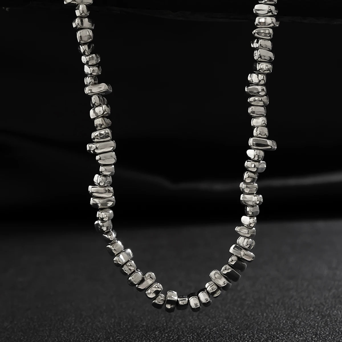 Irregular CCB Beads Chains Short Choker Necklace for Men