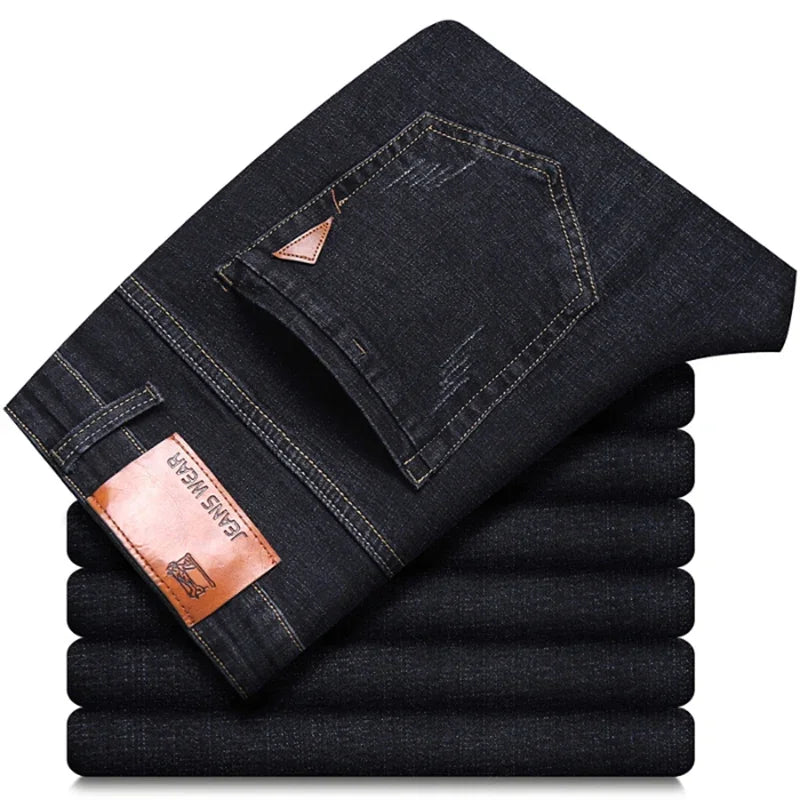 Men Fashion Straight Jeans Slim Fit