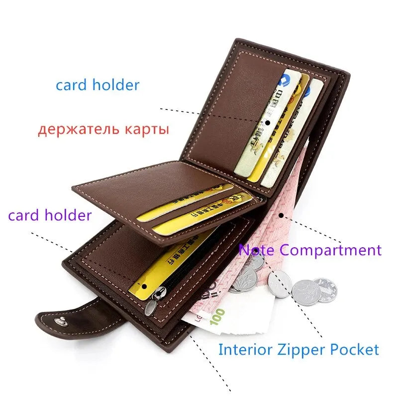 Men's Wallet with Hasp Business Card Holder