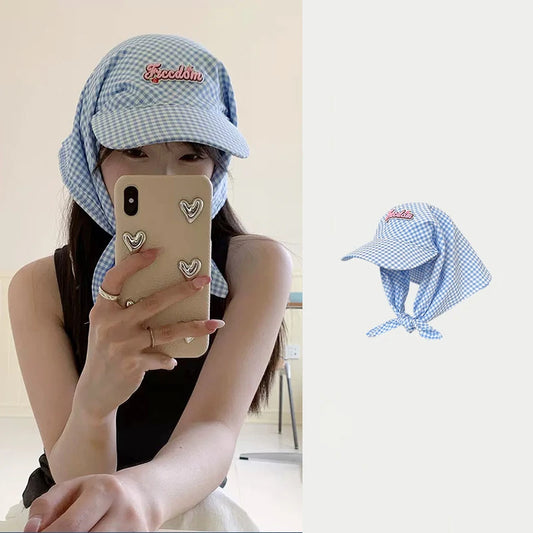 Ladies' Sunshade Hats Plaid Simple Versatile Headwears
