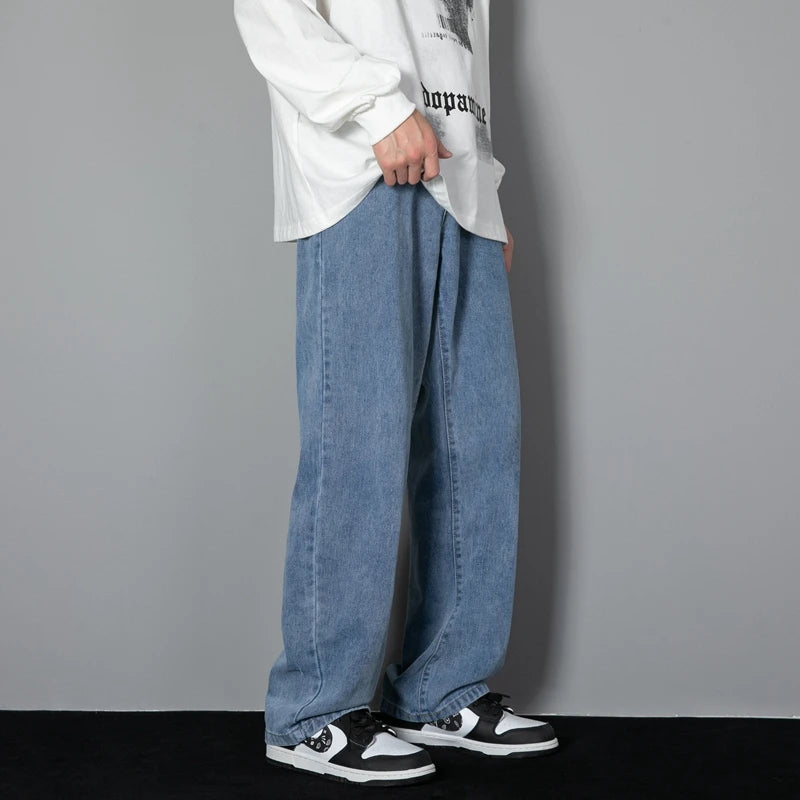 Men's Casual Long Jeans Classic Straight Denim