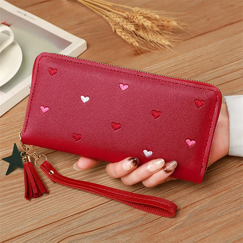 Women Long Wallets Purses Luxury Love Heart Wallets