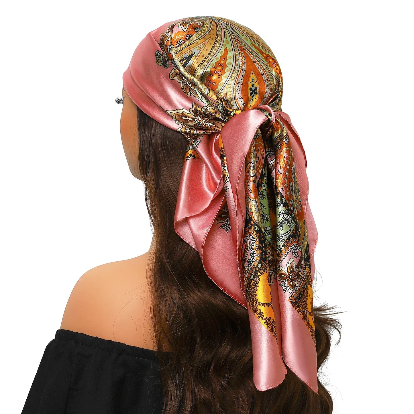 Head Scarf for Women Luxury Brand Satin Bandana