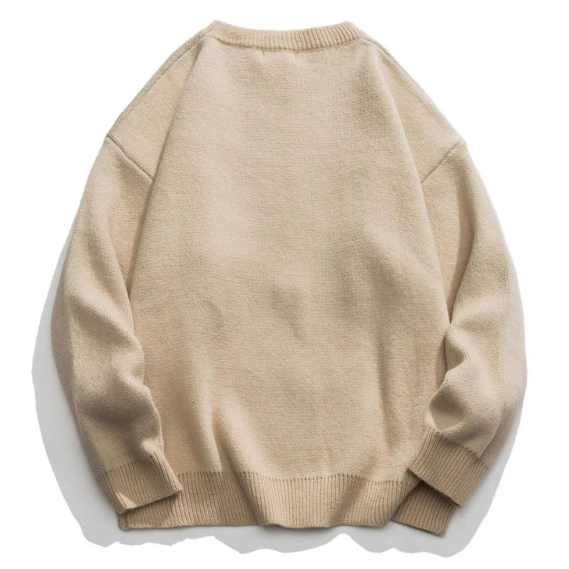 Knitted Sweaters Men Women Retro Pattern Wool Jumper Pullover