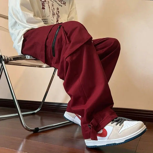 Wine Red Work Pants Mens
