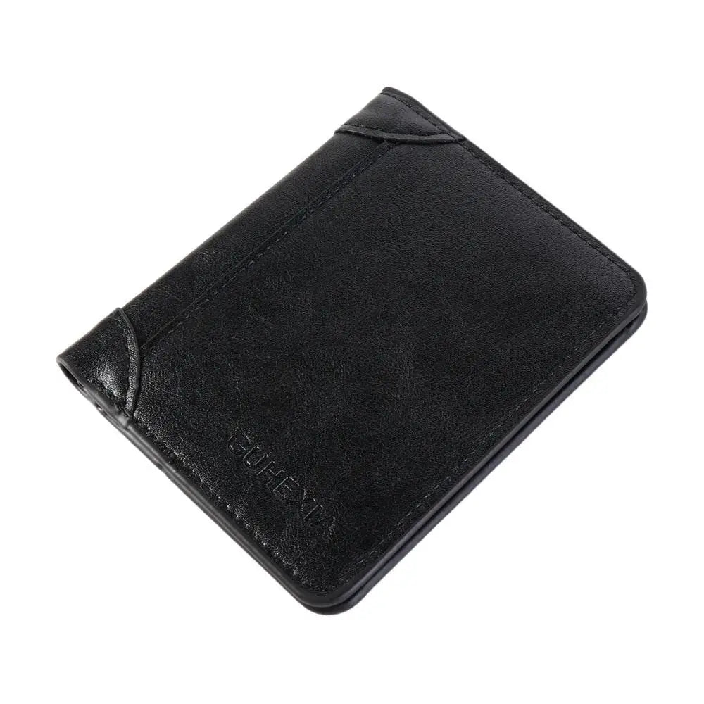 Leather 2 Fold Wallets Urban Recreational Style Solid Color