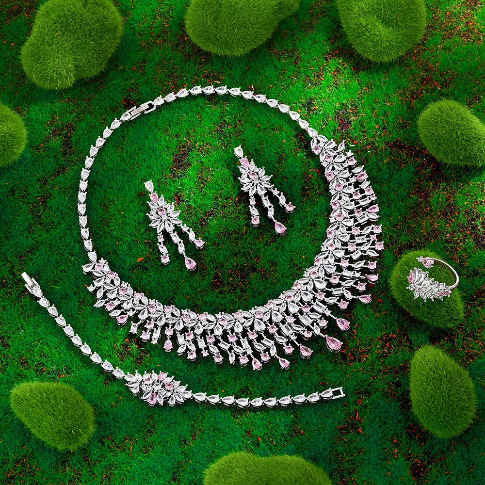 Cubic Zirconia Bridal Wedding Jewelry Set