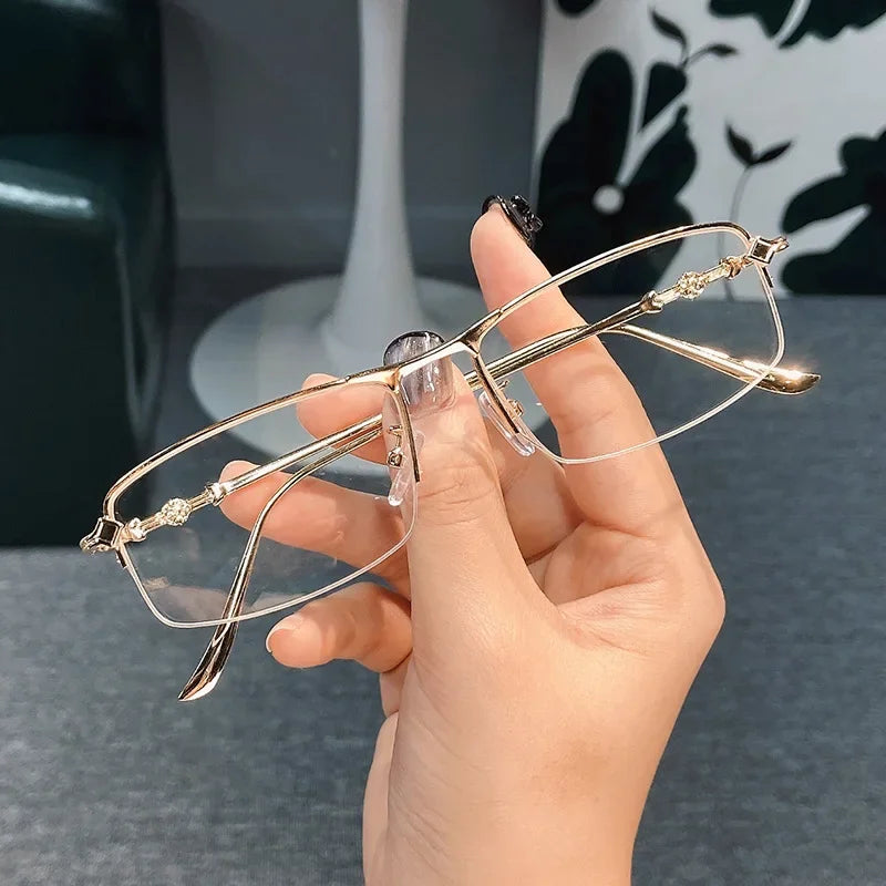 Fashion Trend Minus Glasses for Women Men Vintage Half Frame Computer