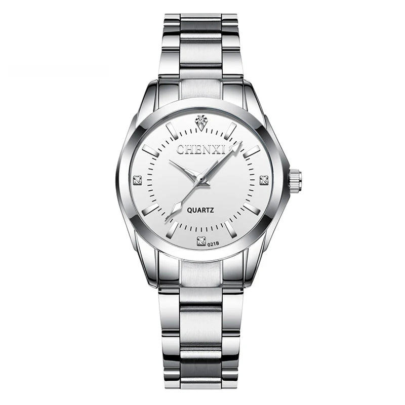 Luxury Stainless Steel Wristwatches Analog Luminous Quartz Clock Watch